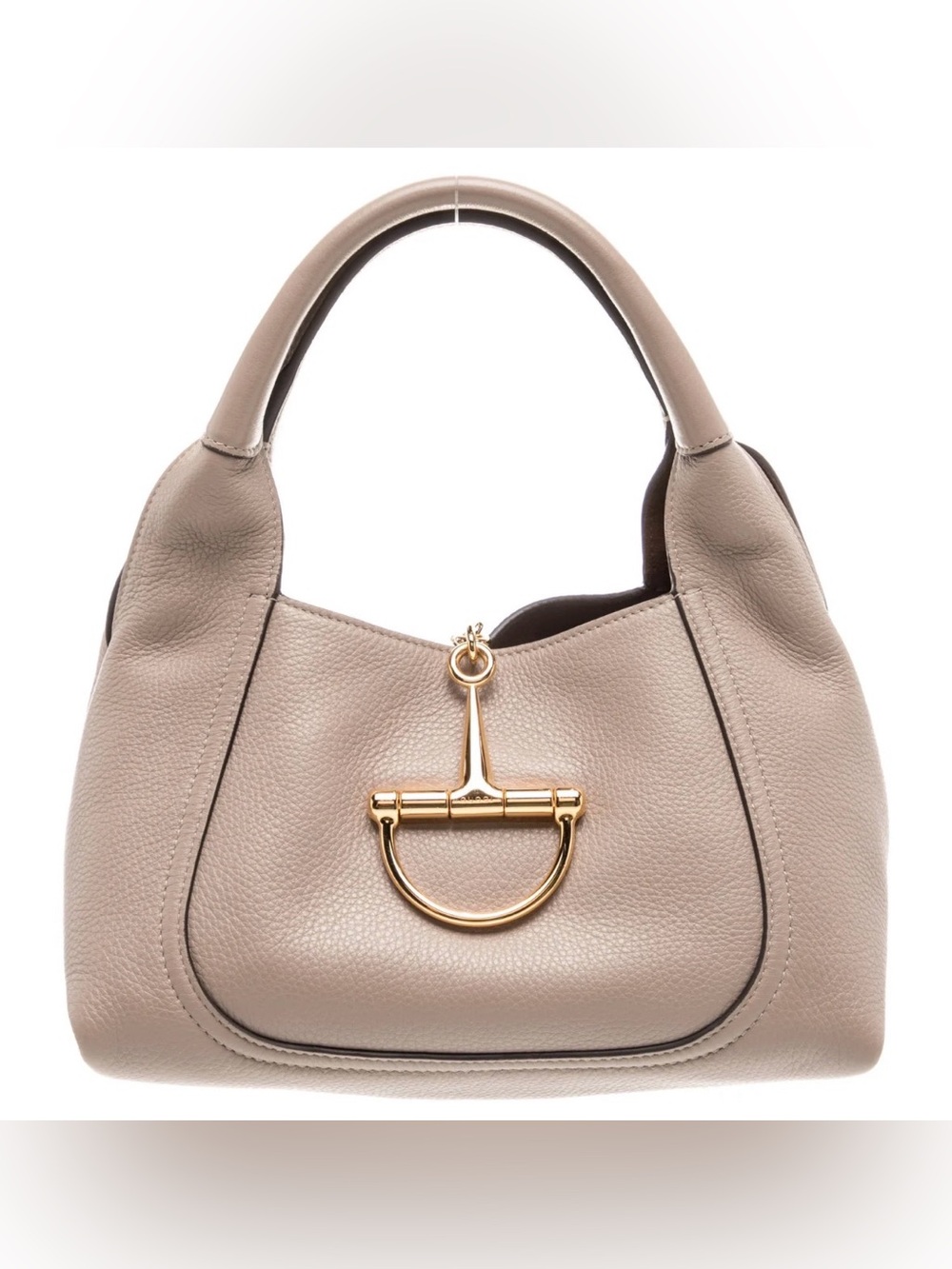 [BRAND NEW] Gucci Beige Horsebit Softbit Medium Pebbled Leather Shoulder Bag